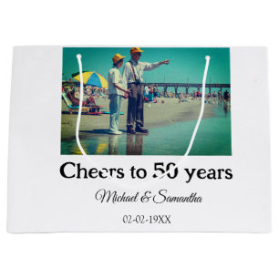 Proost op 50 jaar Jubileum Naam toevoegen Fotodatu Groot Cadeauzakje