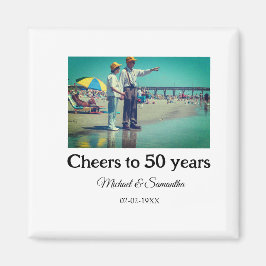 Proost op 50 jaar Jubileum Naam toevoegen Fotodatu Magneet