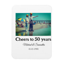 Proost op 50 jaar Jubileum Naam toevoegen Fotodatu Magneet