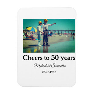 Proost op 50 jaar Jubileum Naam toevoegen Fotodatu Magneet