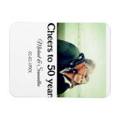 Proost op 50 jaar Jubileum Naam toevoegen Fotodatu Magneet (Horizontaal)