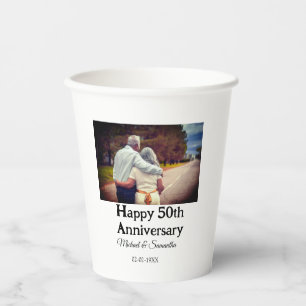 Proost op 50 jaar Jubileum Naam toevoegen Fotodatu Papieren Bekers