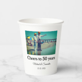 Proost op 50 jaar Jubileum Naam toevoegen Fotodatu Papieren Bekers