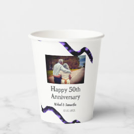 Proost op 50 jaar Jubileum Naam toevoegen Fotodatu Papieren Bekers