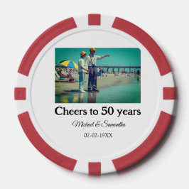 Proost op 50 jaar Jubileum Naam toevoegen Fotodatu Poker Chips