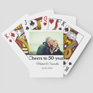 Proost op 50 jaar Jubileum Naam toevoegen Fotodatu Pokerkaarten