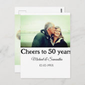 proost op 50 jaar jubileum voeg naam foto datum to briefkaart (Voorkant / Achterkant)