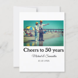 proost op 50 jaar jubileum voeg naam foto datum to briefkaart