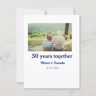 proost op 50 jaar jubileum voeg naam foto datum to briefkaart