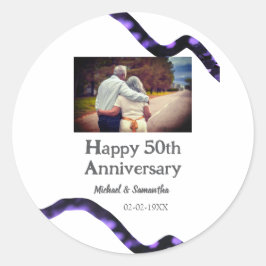 proost op 50 jaar jubileum voeg naam foto datum to ronde sticker