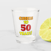 Proost op 50 jaar kleurrijk shot glas (Voorkant)