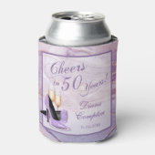 Proost op 50 jaar lavendelgoud blikjeskoeler (Blikje Voorkant)