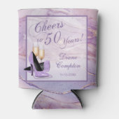 Proost op 50 jaar lavendelgoud blikjeskoeler (Voorkant)