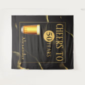 Proost op 50 jaar Mannenmode Verjaardag Wandkleed (Voorkant (horizontaal))