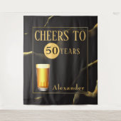 Proost op 50 jaar Mannenmode Verjaardag Wandkleed (Voorkant)