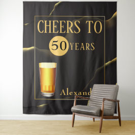 Proost op 50 Jaar Mens Fab Verjaardag Wandkleed