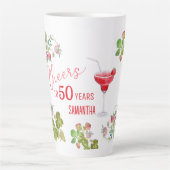 Proost op 50 jaar mijlpaal verjaardag latte mok (Voorkant)