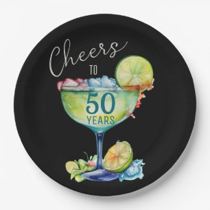 Proost op 50 Jaar Mijlpaal Verjaardag Papieren Bordje