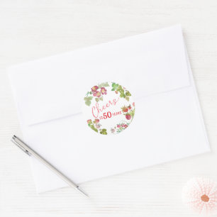 Proost op 50 Jaar Mijlpaal Verjaardag  Ronde Sticker