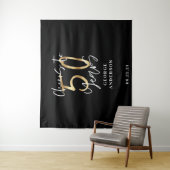 proost op 50 jaar moderne zwart en goud wandkleed (In situ)