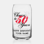 Proost op 50 jaar op maat Happy Birthday blik glas (Voorkant)