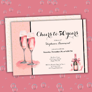 Proost op 50 jaar Pink Champagne verjaardag Kaart