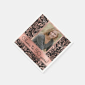 Proost op 50 jaar roos gouden damast 50e verjaarda servet (Hoek)