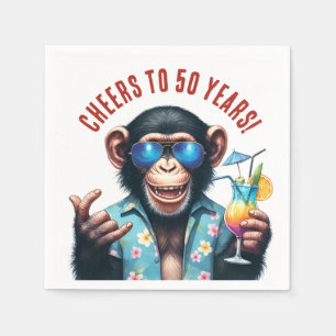 Proost op 50 Jaar Summer Monkey 50e Verjaardag Servet