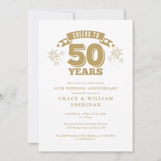 Proost op 50 jaar trouwdag kaart (Voorkant)