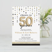 Proost op 50 jaar, uitnodiging huwelijksjubileum (Staand voorkant)