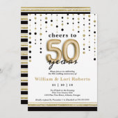 Proost op 50 jaar, uitnodiging huwelijksjubileum (Voorkant / Achterkant)