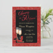 Proost op 50 jaar verjaardag kaart (Staand voorkant)