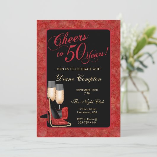 Proost op 50 jaar verjaardag kaart (Staand voorkant)