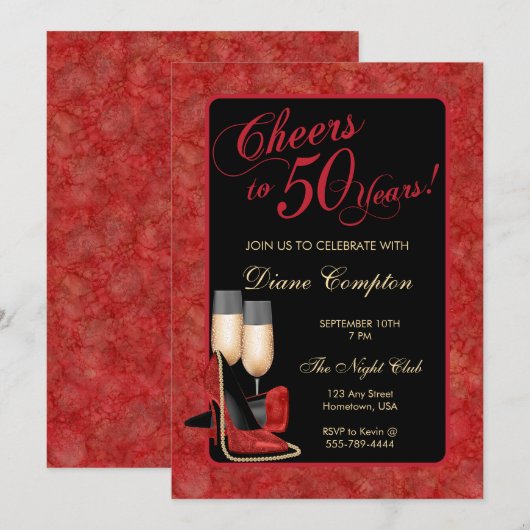 Proost op 50 jaar verjaardag kaart (Voorkant / Achterkant)