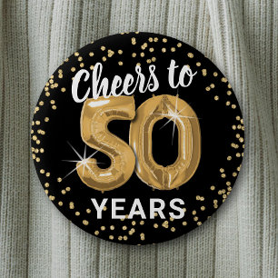 Proost op 50 jaar Verjaardag Ronde Button 5,7 Cm