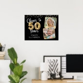 Proost op 50 Jaar Verjaardag Twee Foto Welkom Teke Poster (Thuiskantoor)