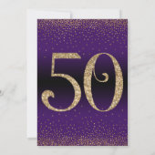 Proost op 50 jaar Verrassingsfeestje, Paarse Kaart (Achterkant)