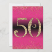 Proost op 50 Jaar Verrassingsfeestje, Roze Kaart (Achterkant)