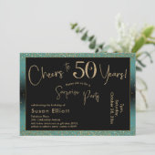 Proost op 50 jaar Verrassingsverjaardag Blauwgroen Kaart (Staand voorkant)