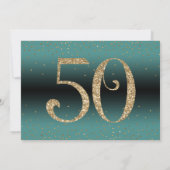 Proost op 50 jaar Verrassingsverjaardag Blauwgroen Kaart (Achterkant)
