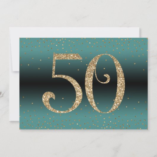 Proost op 50 jaar Verrassingsverjaardag Blauwgroen Kaart (Achterkant)