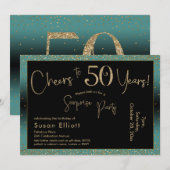 Proost op 50 jaar Verrassingsverjaardag Blauwgroen Kaart (Voorkant / Achterkant)