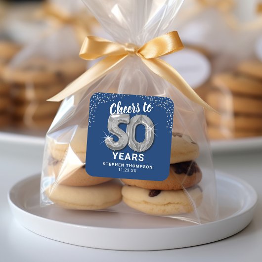Proost op 50 Jaar Volwassen Verjaardag Vierkante Sticker