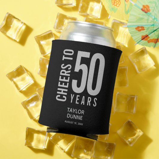 Proost op 50 Jaar Zilveren Verjaardag Blikjeskoeler (Insitu Zomer)