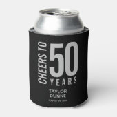 Proost op 50 Jaar Zilveren Verjaardag Blikjeskoeler (Blikje Voorkant)