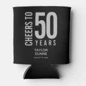 Proost op 50 Jaar Zilveren Verjaardag Blikjeskoeler (Voorkant)
