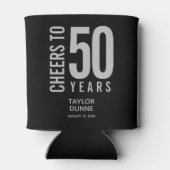 Proost op 50 Jaar Zilveren Verjaardag Blikjeskoeler (Achterkant)