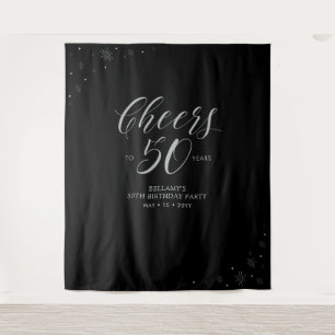 Proost op 50 jaar Zwart & Zilver Feestje Wandkleed