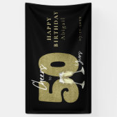 Proost op 50 Jaar Zwarte Goud Spandoek (Verticaal)