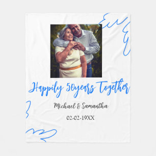 Proost op 50-jarig jubileum Blue Leaf Photo Nam Fleece Deken